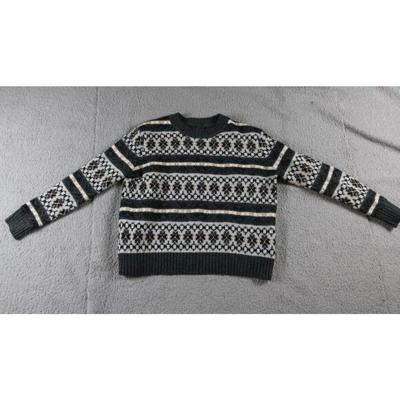 J. Crew Sweater Womens Xs Multicolor Fair Isle Lambs Wool Oversize - Picture 1 of 7